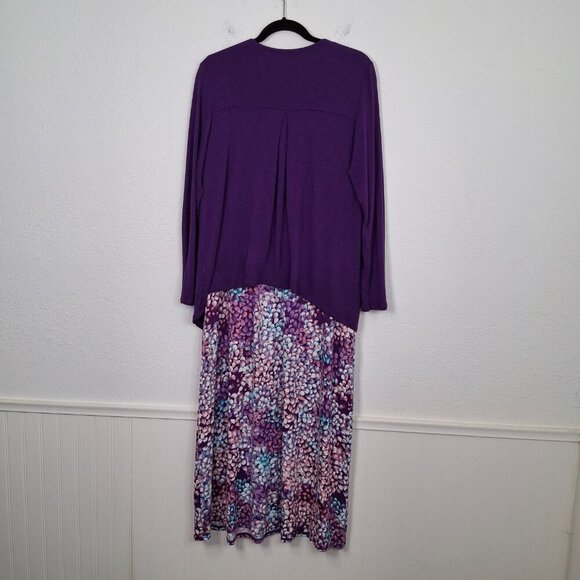 Carole Hochman Heavenly Soft Nightgown & Robe Set Sz PL Maxi floral Boho Artsy - Picture 3 of 16